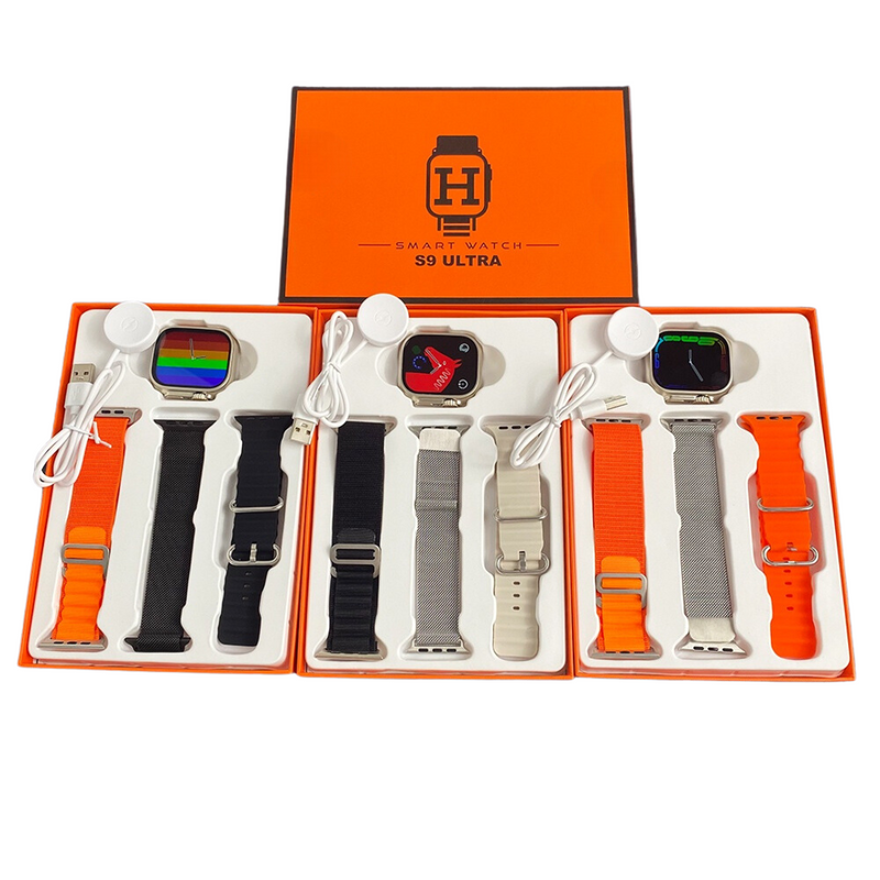 Smartwatch Serie 9 Ultra (Kit - 4 - Pulseiras + Case)