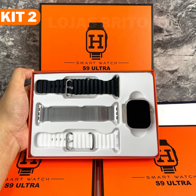 Smartwatch Serie 9 Ultra (Kit - 4 - Pulseiras + Case)