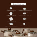 Brinox - Jogo de Panelas 8 Peças Ceramic Life Smart Plus - Vanilla